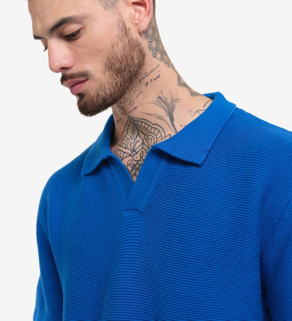 Classic Black Knit Polo T-Shirt